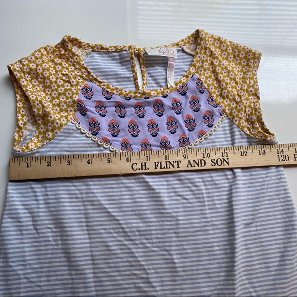 Matilda Jane 435 Girl Flower Stripe Size 10 Sleeveless Top - Picture 4 of 5